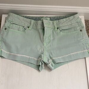 Aeropostale Light Green Jean Shorts